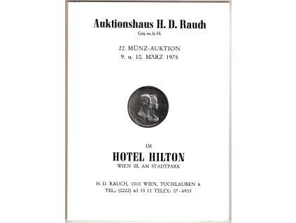 Aukční katalog firmy RAUCH, Wien, č. 22 / 9.-10. 3.1978,