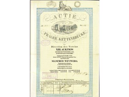 Aukční katalog firmy WEYWODA Wien, č. 13 / 18.10.2003. Historische Wertpapiere, Lose, Banknoten und Autographen.