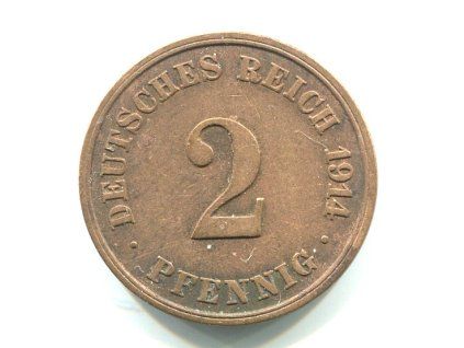 NĚMECKO. 2 Pfennig 1914/J.