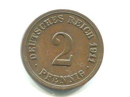 NĚMECKO. 2 Pfennig 1911/F.