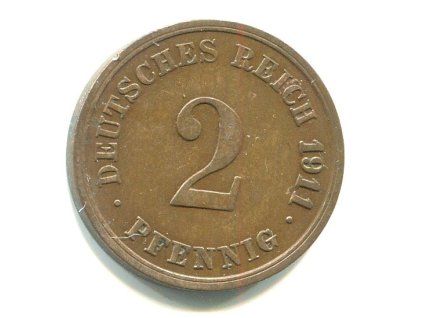NĚMECKO. 2 Pfennig 1911/G.