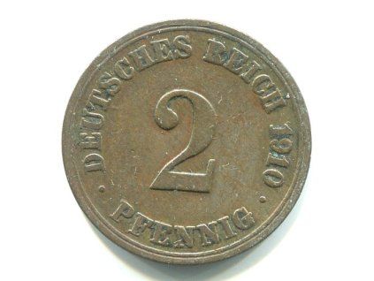 NĚMECKO. 2 Pfennig 1910/A.