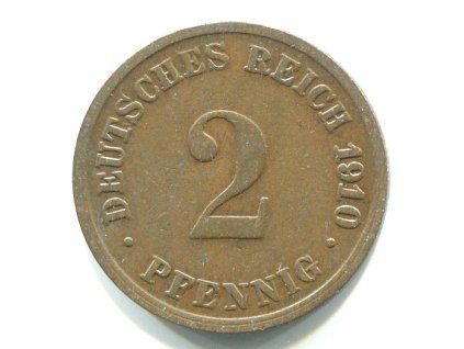NĚMECKO. 2 Pfennig 1910/D.