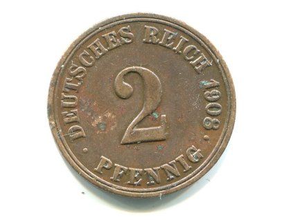 NĚMECKO. 2 Pfennig 1908/A.