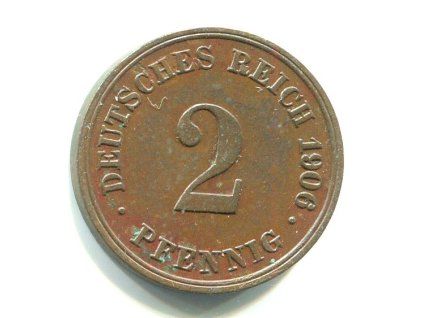 NĚMECKO. 2 Pfennig 1906/D. KM-16