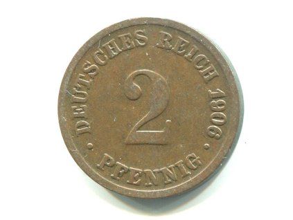 NĚMECKO. 2 Pfennig 1906/D. KM-16