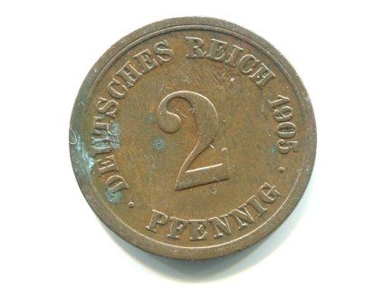 NĚMECKO. 2 Pfennig 1905/F. KM-16