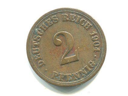 NĚMECKO. 2 Pfennig 1904/A.