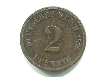 NĚMECKO. 2 Pfennig 1875/J.