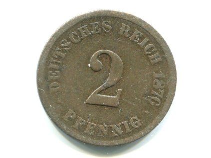 NĚMECKO. 2 Pfennig 1876/J.