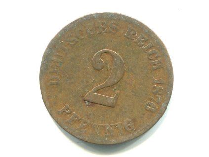 NĚMECKO. 2 Pfennig 1876/G.