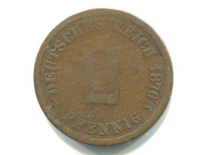 NĚMECKO. 2 Pfennig 1876/D.