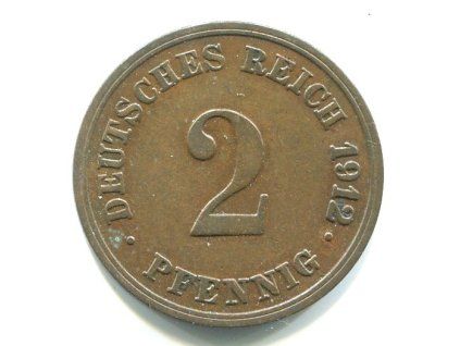 NĚMECKO. 2 Pfennig 1912/G. KM-16