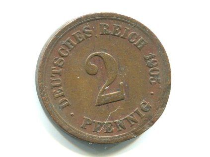 NĚMECKO. 2 Pfennig 1905/F.