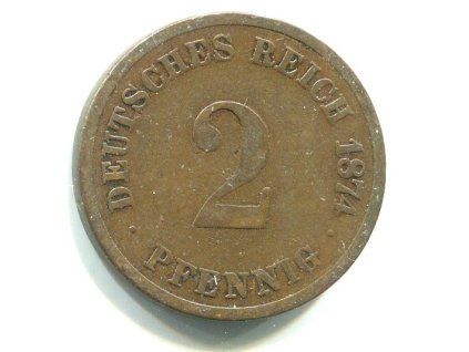 NĚMECKO. 2 Pfennig 1874/A.