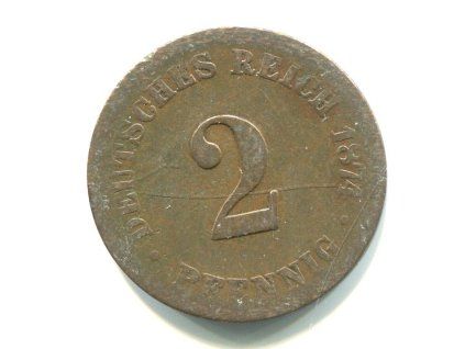 NĚMECKO. 2 Pfennig 1874/B.