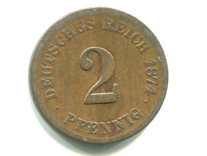 NĚMECKO. 2 Pfennig 1874/F.