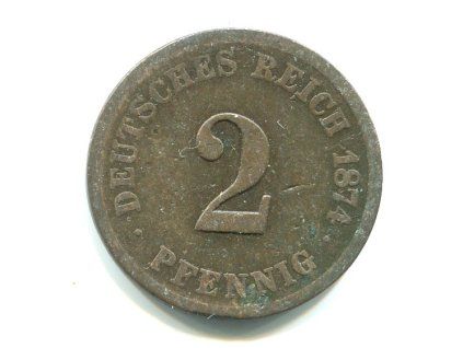 NĚMECKO. 2 Pfennig 1874/F.