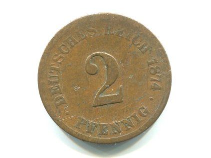 NĚMECKO. 2 Pfennig 1874/G.