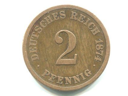 NĚMECKO. 2 Pfennig 1874/G.