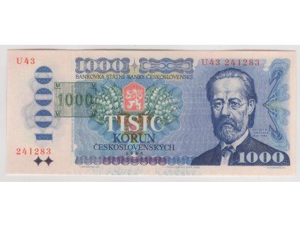 ČESKO. 1000 korun 1993/1985. Série U 43. Kolek tištěný. Hej. CZ6c.