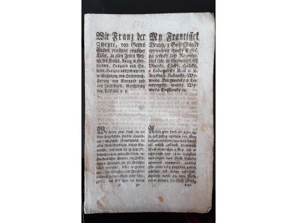 1802.11.23.  Císařský patent k rozepsání neobyčejné daně na přicházejícící rok 1803.