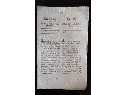 1819.04.19.  Nařízení českého zemského gubernia zakazující pastvu dobytka na osení.