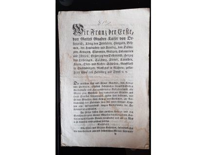 1817.07.03.  Patent císaře Františka I.