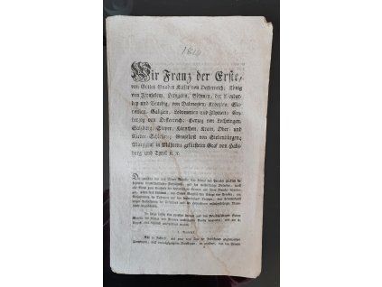 1819.02.24.  Patent císaře Františka I.