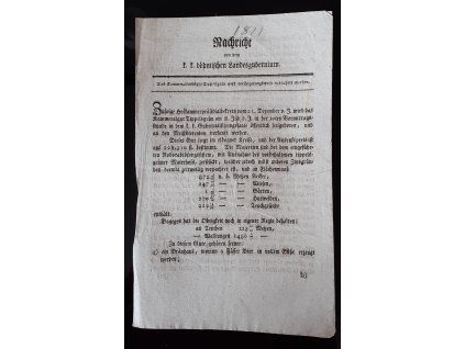 1811.01.10.  Oznámení čes. zem. Gubernium o prodeji komorního panství Tipplesgrün (Děpoltovice u Karlových Varů).