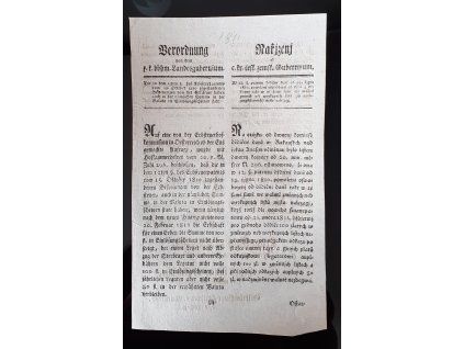 1811.05.27.  Nařízení českého zemského gubernium o povoleném osvobození od daně dědické.