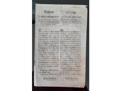 1814.10.20.  Návěští českého zemského gubernium strany přeložení svátku Zvěstování Panny Marie 3. dne Bílé soboty na pondělek po neděli in albis, aneb quasi modo geniti.