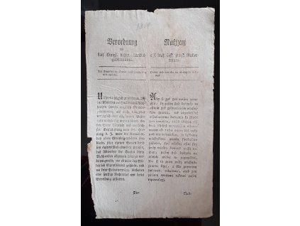 1819.04.29.  Nařízení českého zemského gubernium, kdy pasení stád dobytka na osení se zakazuje.