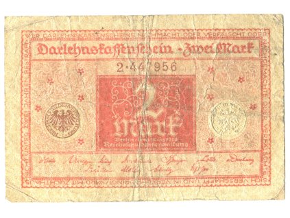 NĚMECKO. 2 Mark, 1. 3.1920. Ro. 65b. Série 2.