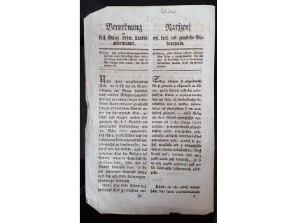 1823.04.08.  Nařízení čes. zem. gubernia o poukázání, podle kterých základů náboženských křtěno a vychováváno má být dítě od katolického otce se svobodnou nekalotickou matkou krom manželství zplozené.