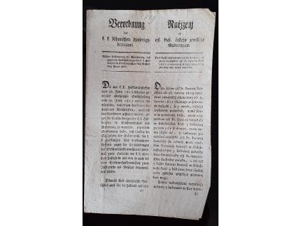 1819.01.04.  Nařízení českého zemského gubernium, kdy patrnější vysvětlení oného nařízení, že proti rozsudkům c.k. dvorní kanceláře z důležitostech daně z dědictví právní cesta nenalézá.
