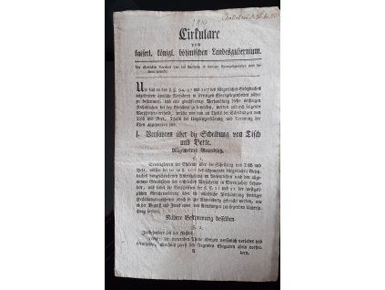 1819.12.02.  Cirkulář čes. zem. Gubernia o pravidlech přiřešení sporných manželských záležitostech (rozvod od stolu a od lože).