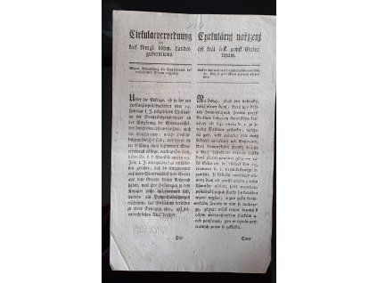 1819.12.08.  Cirkulární nařízení českého zemského gubernia o tom, jak se má nakládati s dědičnými ouročníky, když se jim škoda živelní přihodila.