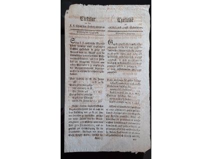 1806.08.30.  Cirkulář od c.k. českého zemského gubernium k vyvejšení solní ceny.