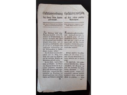 1823.10.18.  Cirkulární nařízení čes. zem. gubernium, že i proti akceptantovi (přijímatelovi) řádné směnky (Wechsel) má exekuce své místo.