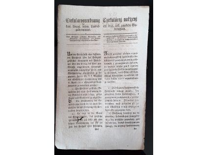 1821.05.11  Cirkulární nařízení čes. zlem. gubernium o právu duchovenských společenství a a beneficiátů k uzavírání pachtovních a pronajemních smlouv.