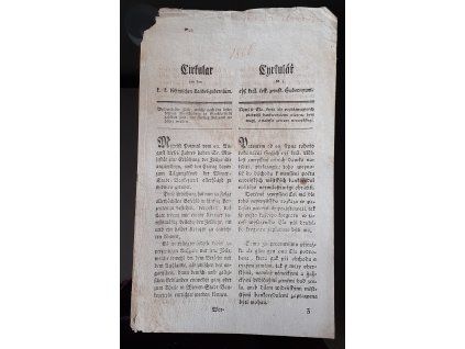 1806.08.24.  Cirkulář českého zemského gubernium, nímž se cla dle pozůstávajících předpisů bankocedulemi upacena býti mají, o padesát percent se vyvysšují.