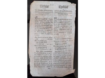 1806.08.30.  Cirkulář od c.k. českého zemského gubernium k vyvejšení solní ceny.