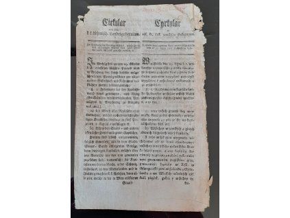 1800.11.04.  Cirkulář čes. zem. gubernium, kdy z ohledu daně z jmění, která nejvyšším patentem od 29. října 1800 prohlášena byla.