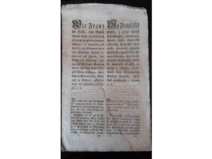1820.08.27.  Císařský patent o tom, jak by se rozličné zemské dluhy bývalého království Vlaského vyzkoumali a zapravili.