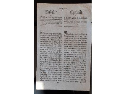 1811.07.05.  Cirkulář českého zemského gubernia, kterým se z ohledu zapravení klasovní daně na militární rok 1811 se vysvětluje.