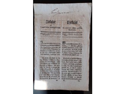 1806.05.23.  Cirkulář čes. zem. Gubernium o pravidlech v důležitostech opravování farních stavení.