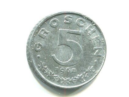 RAKOUSKO. 5 Groschen 1968.