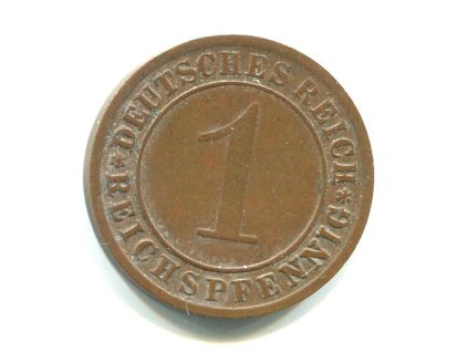 NĚMECKO. 1 Reichspfennig 1929/F.