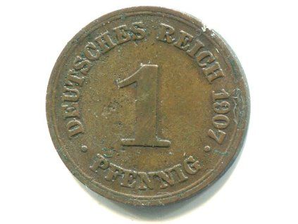 NĚMECKO. 1 Pfennig 1907/D.